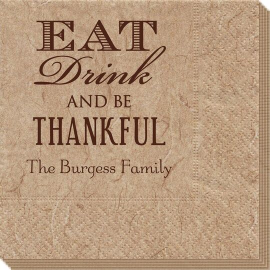 Eat Drink Be Thankful Bali Napkins